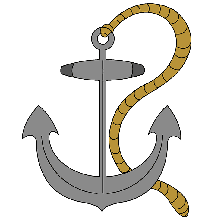 680x740 How To Draw An Anchor Easy Drawing Guides