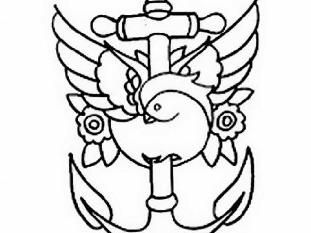 640x480 Anchor Tattoos Clipart Line Drawing
