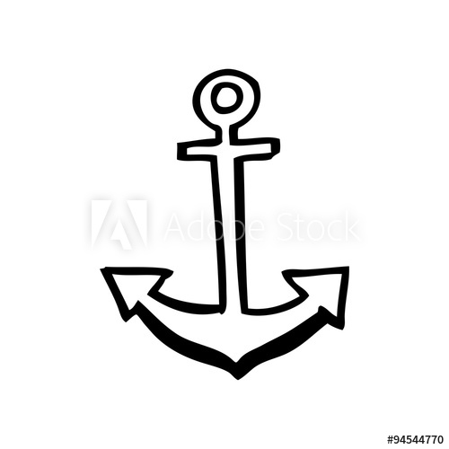 500x500 Line Drawing Cartoon Anchor Symbol