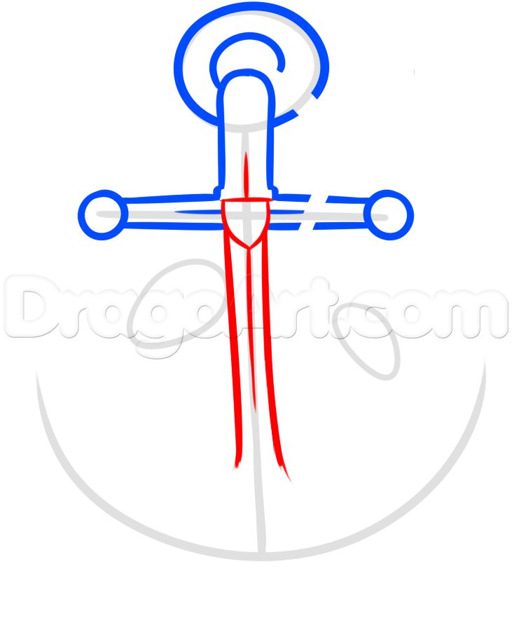 731x902 Anchor Tattoo Drawing Lesson, Step