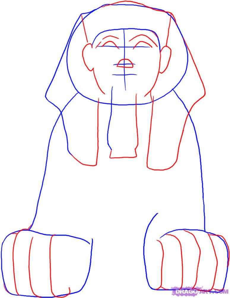 775x1004 How To Draw An Egyptian Sphinx, Step