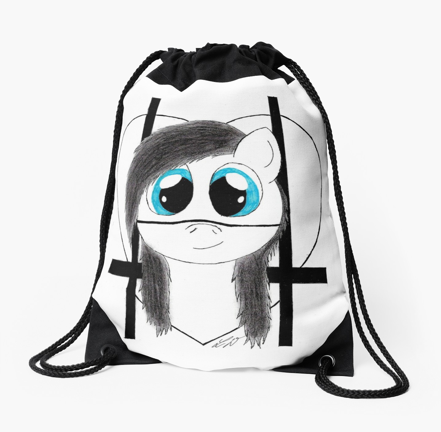 1435x1404 Andy Biersack Pony Drawstring Bag