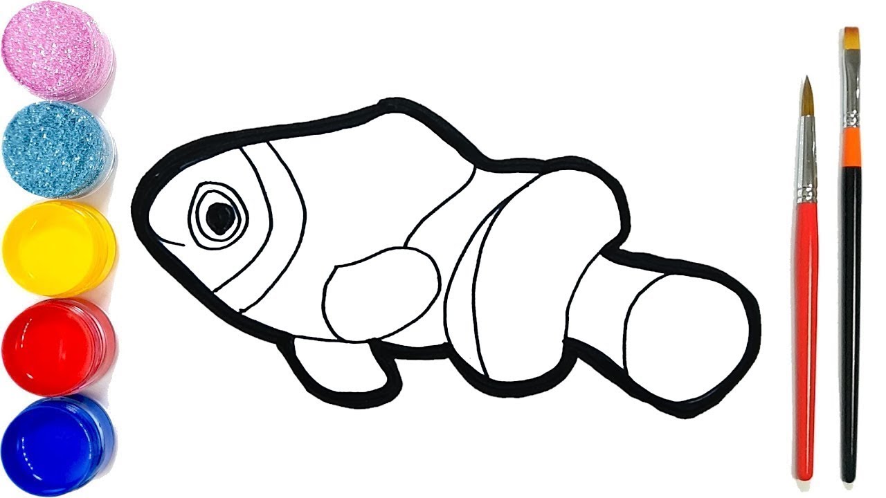 1280x720 Fish Anemone Coloring And Drawing Learn Colors Painting For Kids