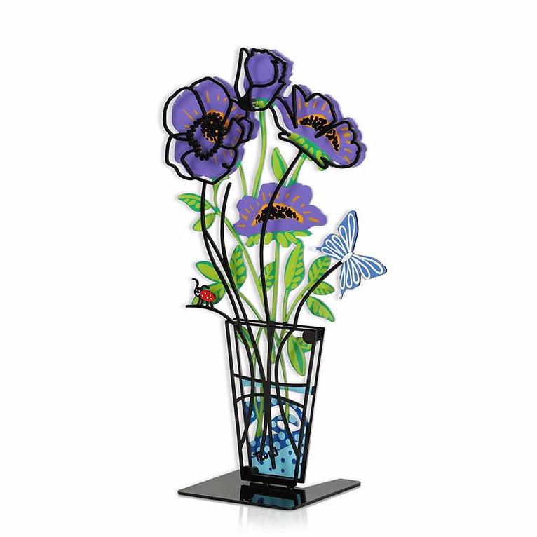 766x766 Metal Flower Vase Art Anemone Flowers Home Office Decor
