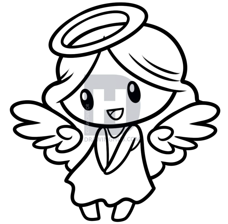 732x720 Drawing A Chibi Angel, Step