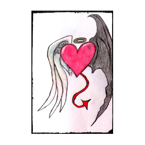 300x300 Devil With A Halo Angel With Horns Drawing