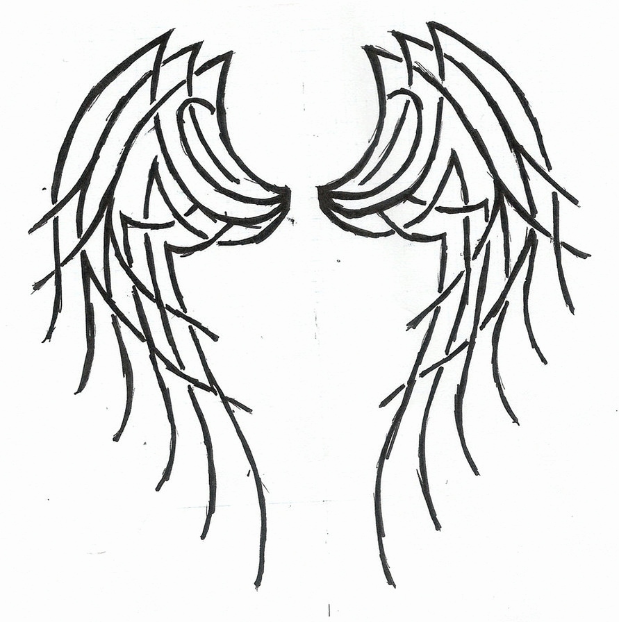891x896 angel wing sketches beautiful for closed angel wing drawings clip