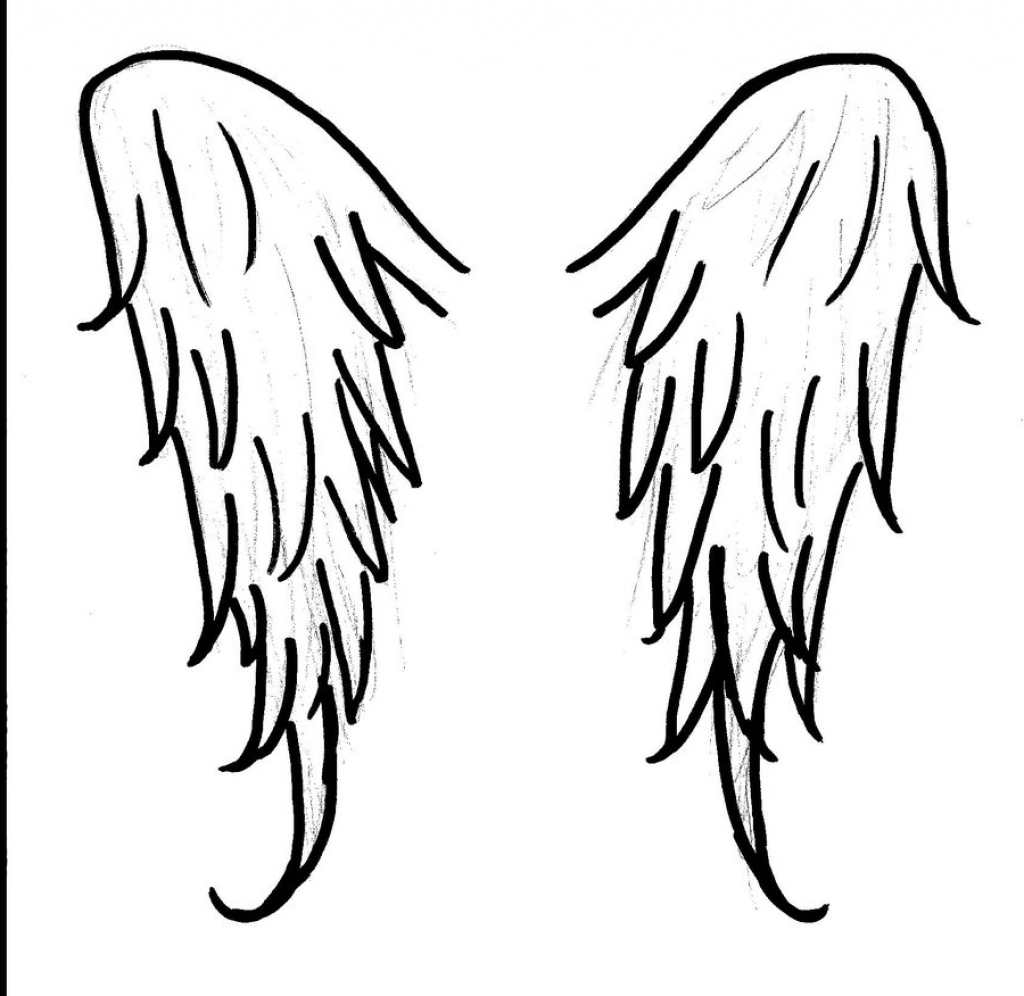1024x996 Angel Wings Drawing