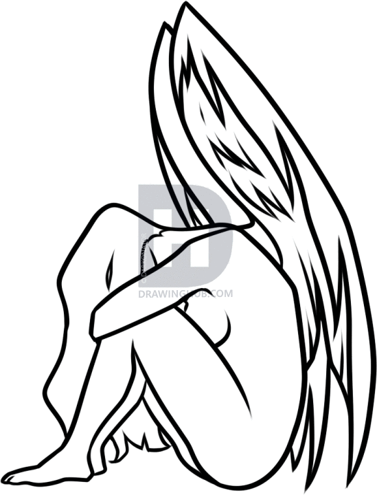 549x720 How To Draw A Sad Angel, Step