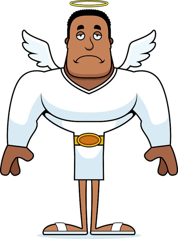 596x799 Cartoon Sad Angel Art Print