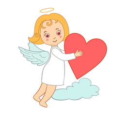 264x240 Cute Drawing Cartoon Cupid For Valentine's Day Small Angel Archer