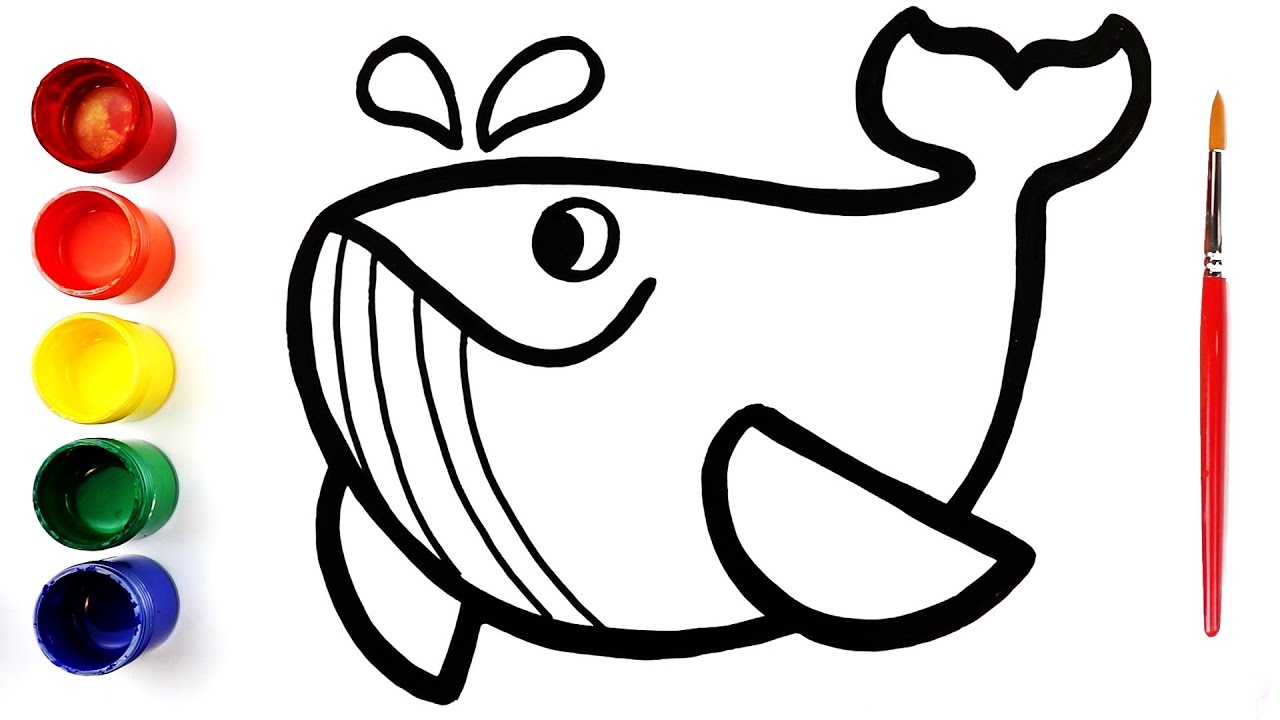 1280x720 Glitter Whale Coloring And Drawing For Kids, Toddlers L Angel Kids