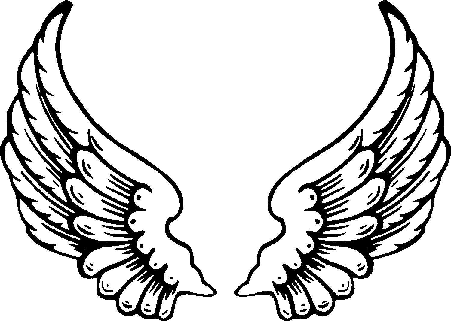 1500x1069 Cartoon Wings Drawing And Free Printable Angel Coloring Pages