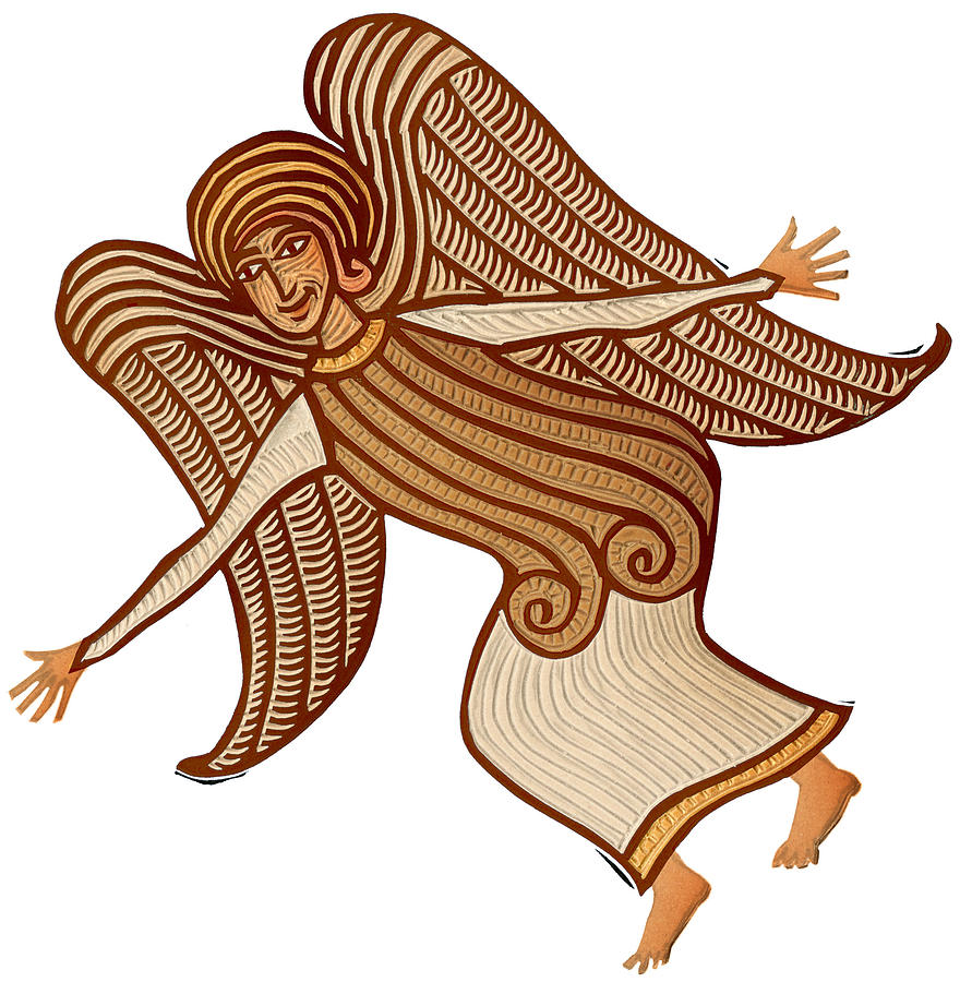 880x900 Medieval Angel Drawing