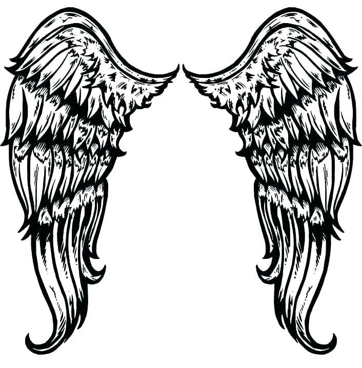 706x718 Angel Wings Template Free