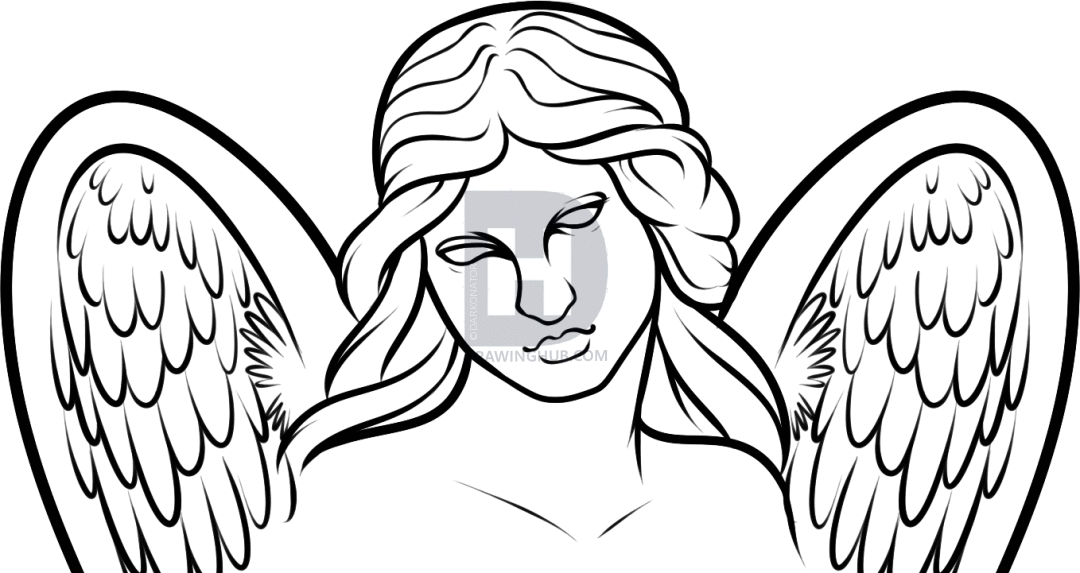 1080x573 How To Draw A Guardian Angel, Angel Statue, Step