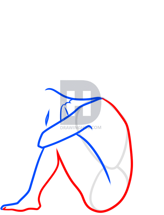 549x720 How To Draw A Sad Angel, Step