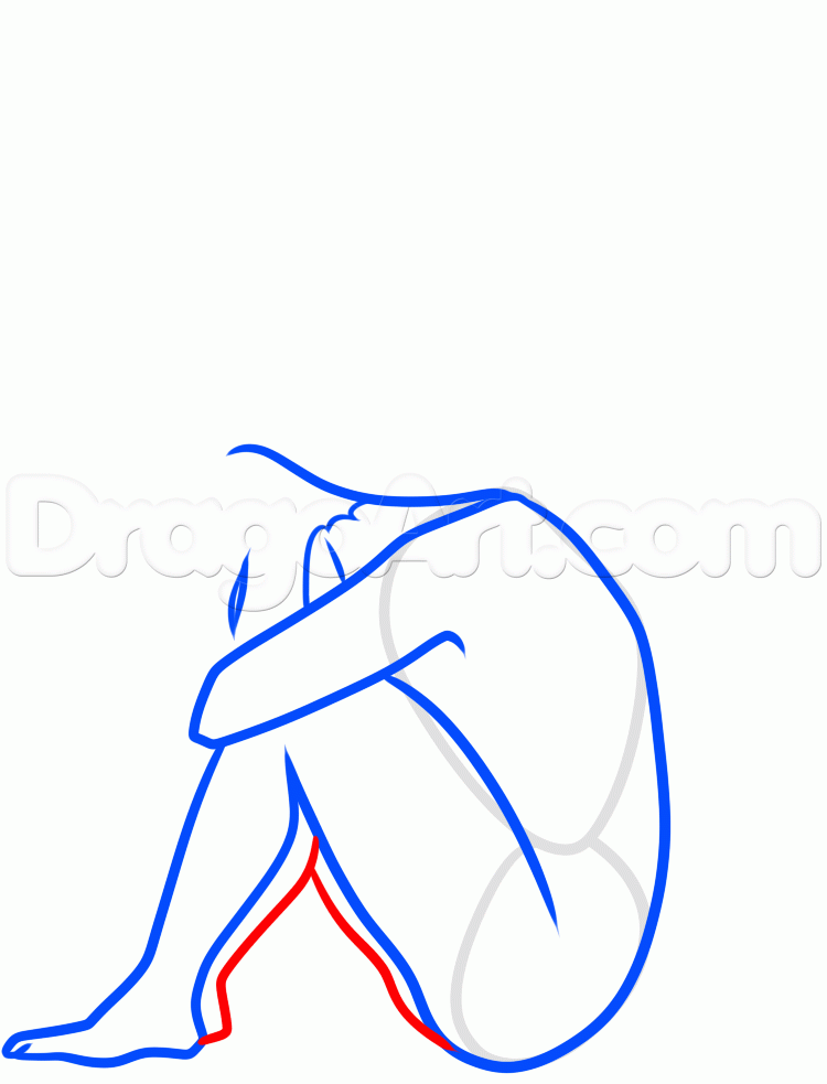 750x983 How To Draw A Sad Angel, Step