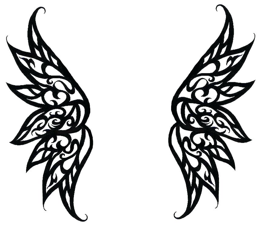 875x754 Angel Wings Drawing Step