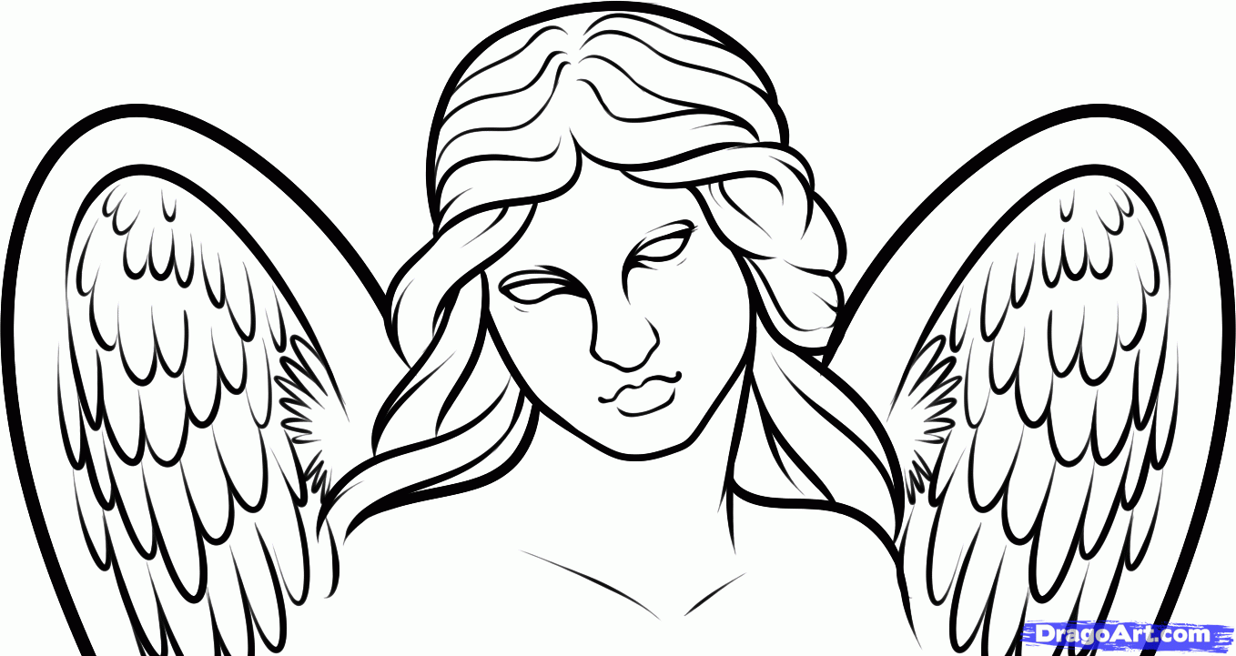 Angel Face Drawing Free download on ClipArtMag