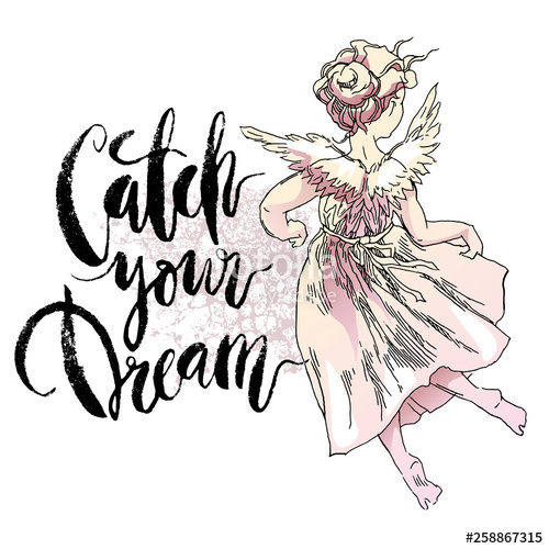 500x500 Hand Made Vector Sketch Of Angel Girl Stock Image And Royalty