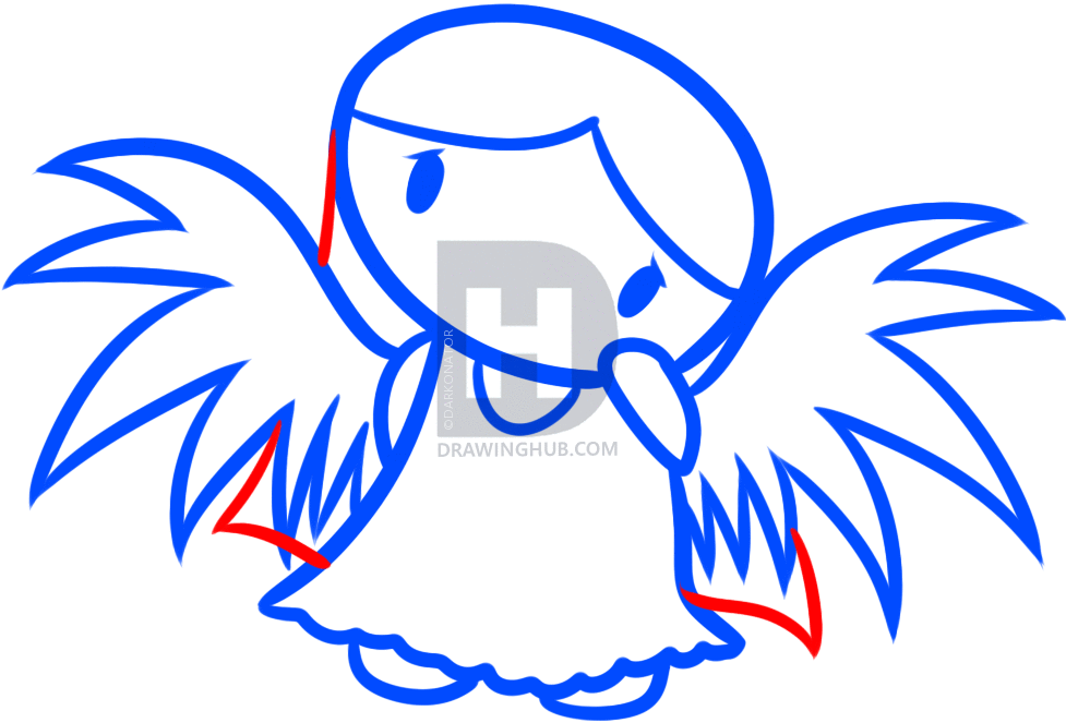977x663 How To Draw An Emo Angel Girl, Step