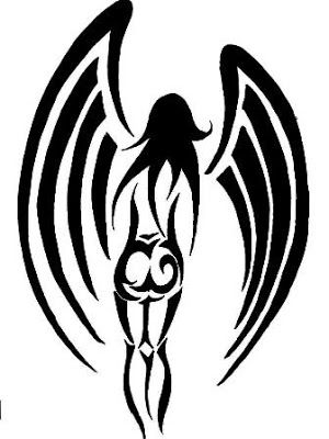 300x400 Tribal Art Angel Girl Design Tatooo Angel Tattoo Meaning