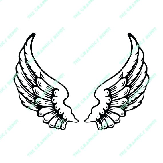 570x570 Angel Wings With Halo Clipart