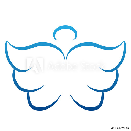 500x500 Angel Wings Drawing Vector Illustration Winged Angelic Tattoo