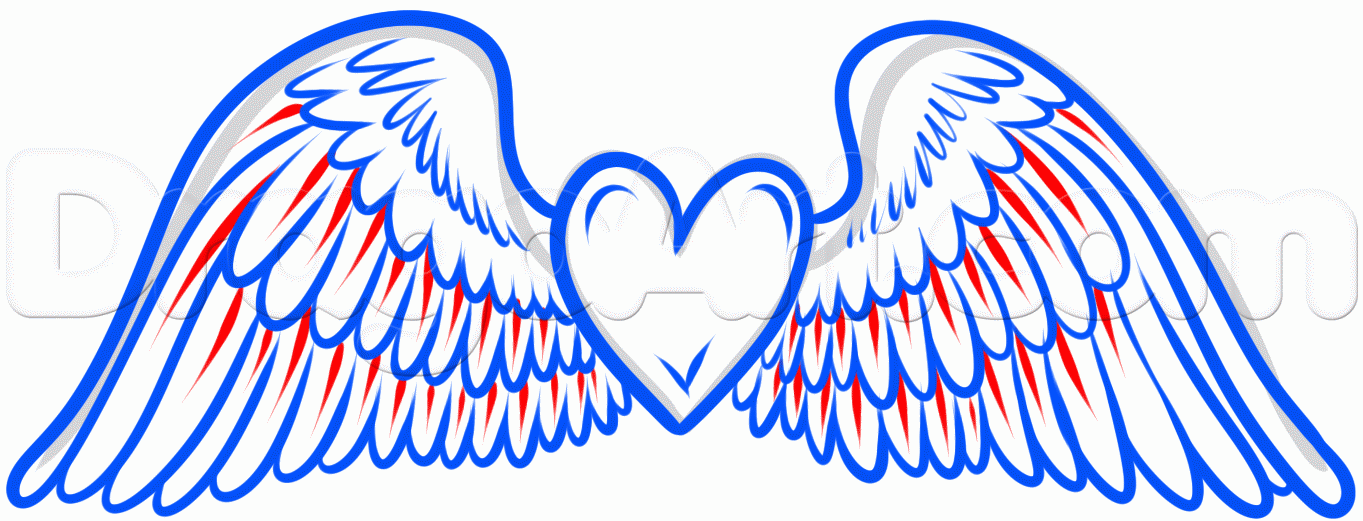 1363x521 How To Draw Angel Wings Tattoo, Step