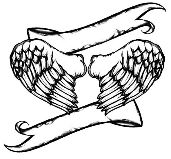 590x550 Wings Lineart Halo Drawing For Free Download