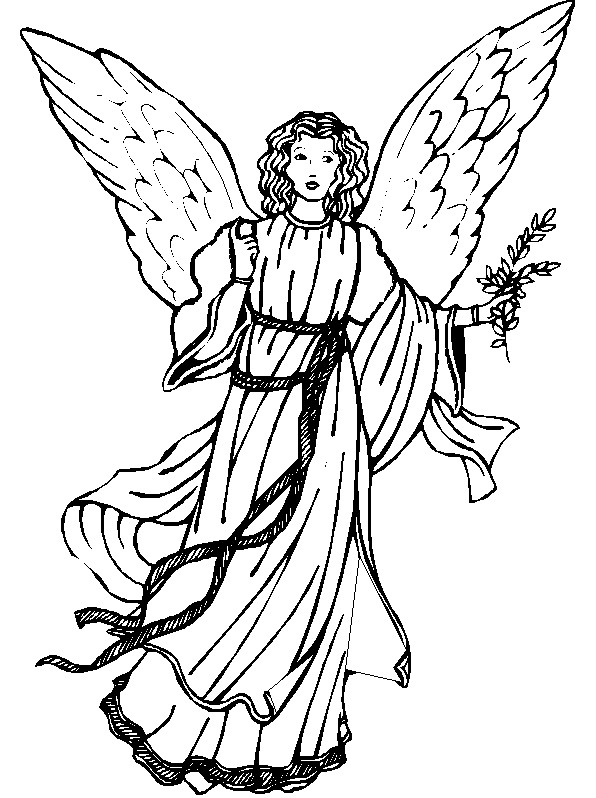 596x798 Christmas Angel Line Drawing Halloween Holidays Wizard