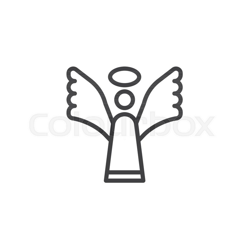800x800 Christmas Holy Angel Line Icon, Stock Vector Colourbox