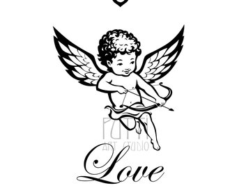 340x270 Line Drawing Angels Etsy