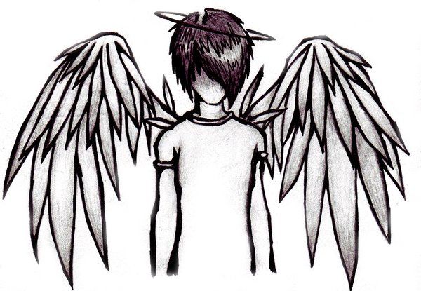 600x415 Emo Angel Drawings How To Draw Angel Drawing, Emo Art, Sad