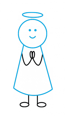 215x382 Angels Drawing Simple Huge Freebie! Download For Powerpoint