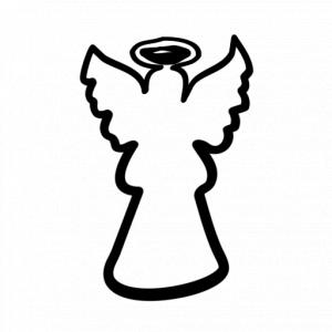 300x300 Angel Outline Drawing Clipart