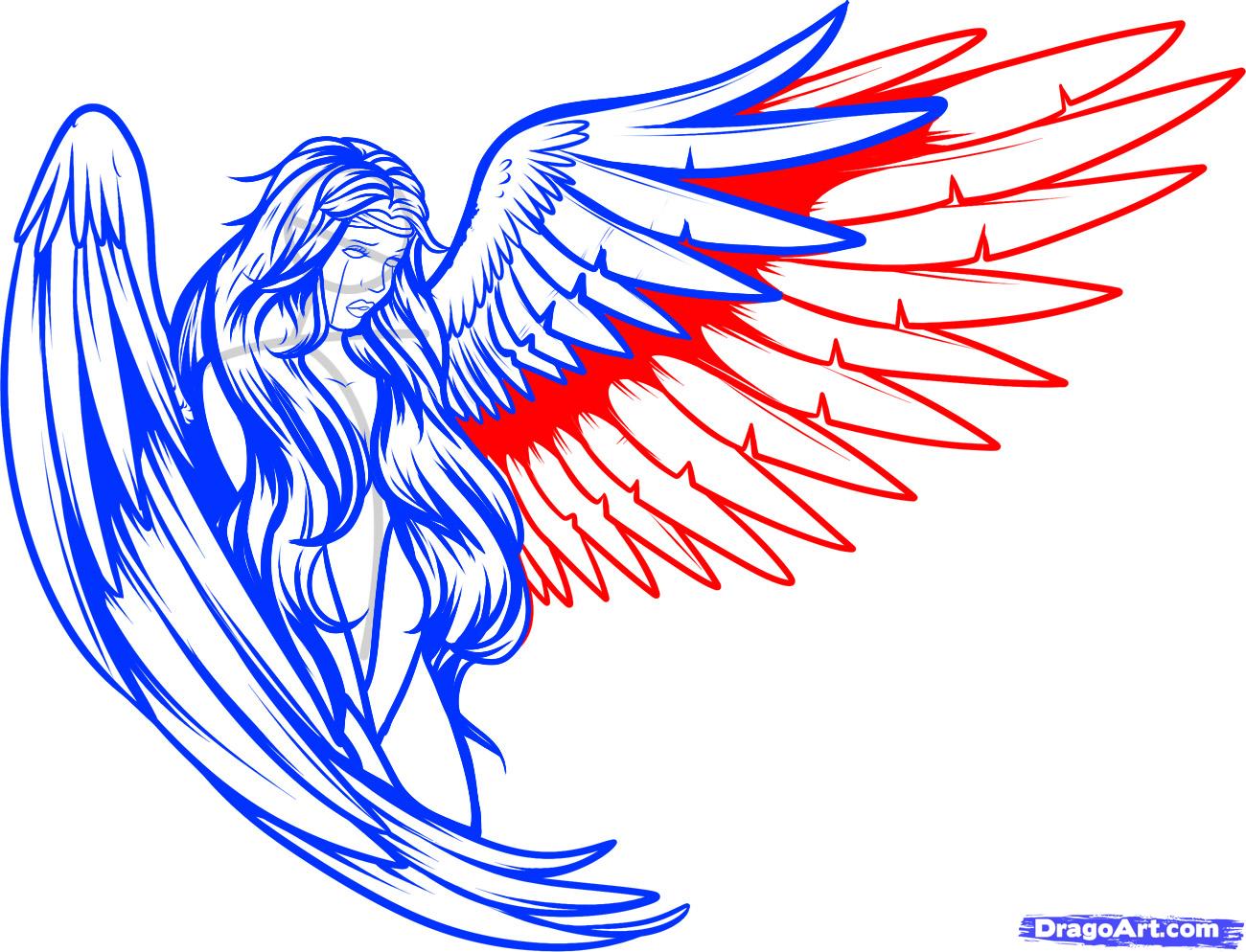 1300x994 Draw Tattoo Angels, Angel Tattoos, Step