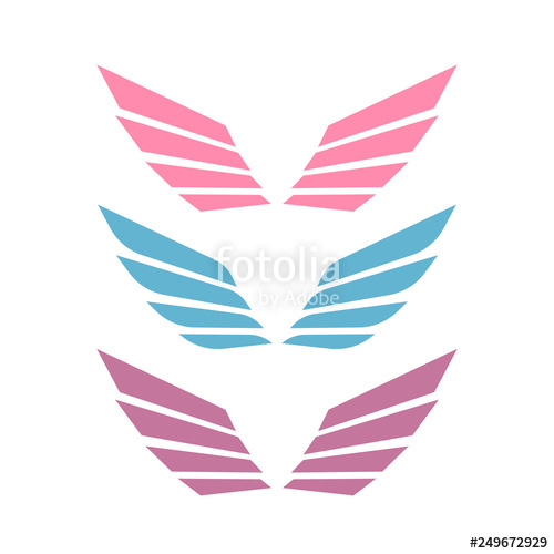500x500 Angel Wings Drawing Vector Illustration Set Of Heraldic Wings