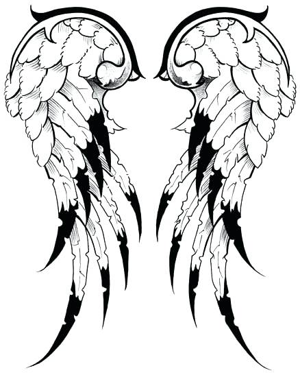 438x550 Angel Wings Drawing Simple Oakeydoak