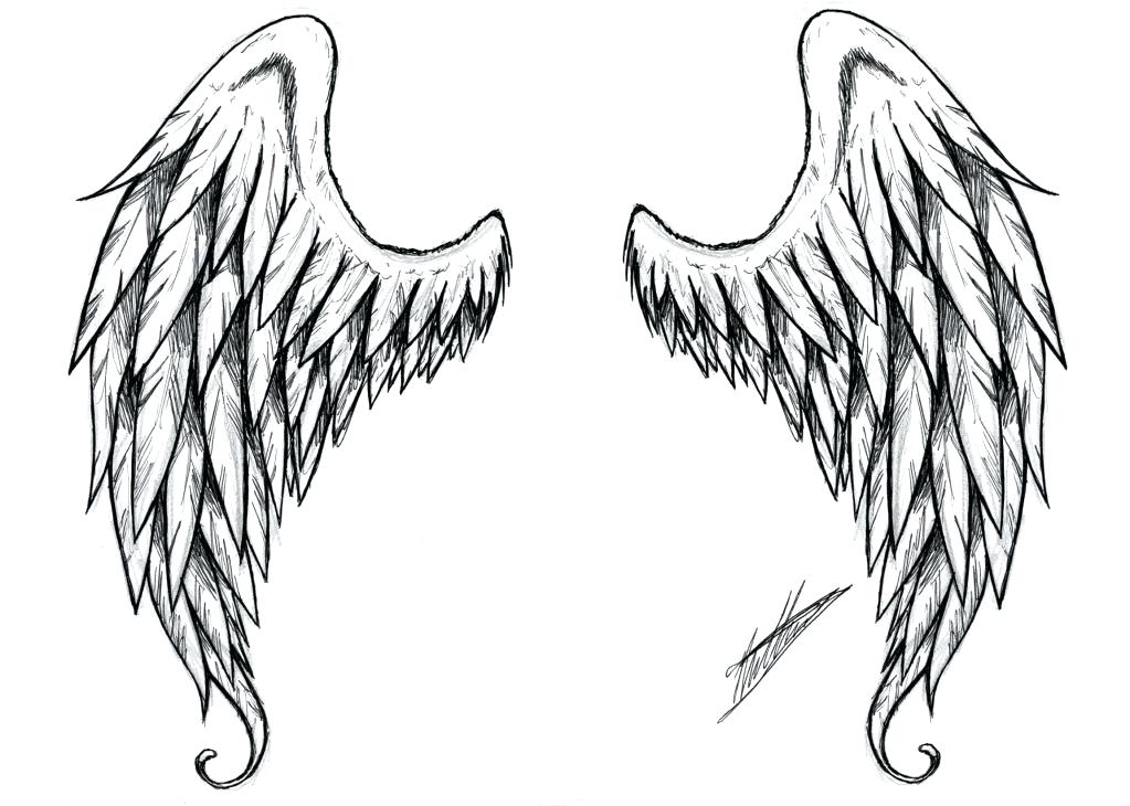 Angel Wings Drawing Outline | Free download on ClipArtMag