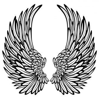 336x336 Best Angel Wings Drawing Outline Cartoon Tattoo Simple Easy