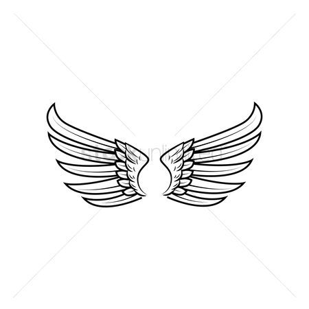 450x450 Free Angel Wings Outline Stock Vectors Stockunlimited