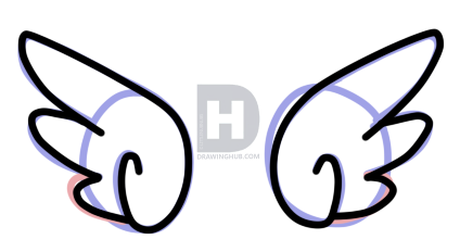 424x232 How To Draw Chibi Angel Wings, Step