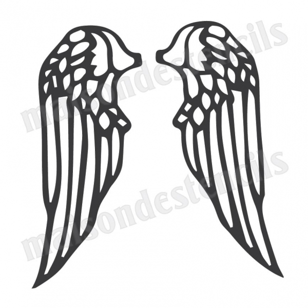 600x600 Angel Wing Stencil Free Download Clip Art