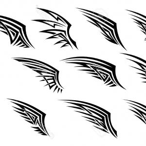 300x300 Cross With Tribal Wings Tribal Angel Wings Tattoo Designs Best