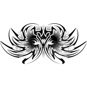 300x300 Tribal Angel Wings Tattoo Design Clipart Royalty Free Clipart
