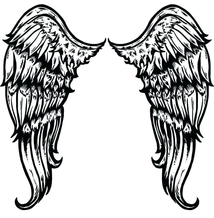 706x718 Angel Wings Template Free