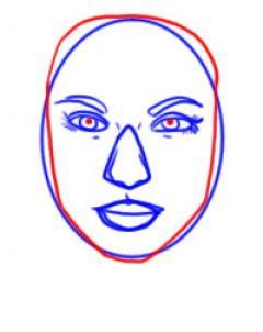 240x302 How To Draw Angelina Jolie, Step
