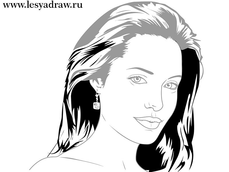 800x600 How To Draw Angelina Jolie
